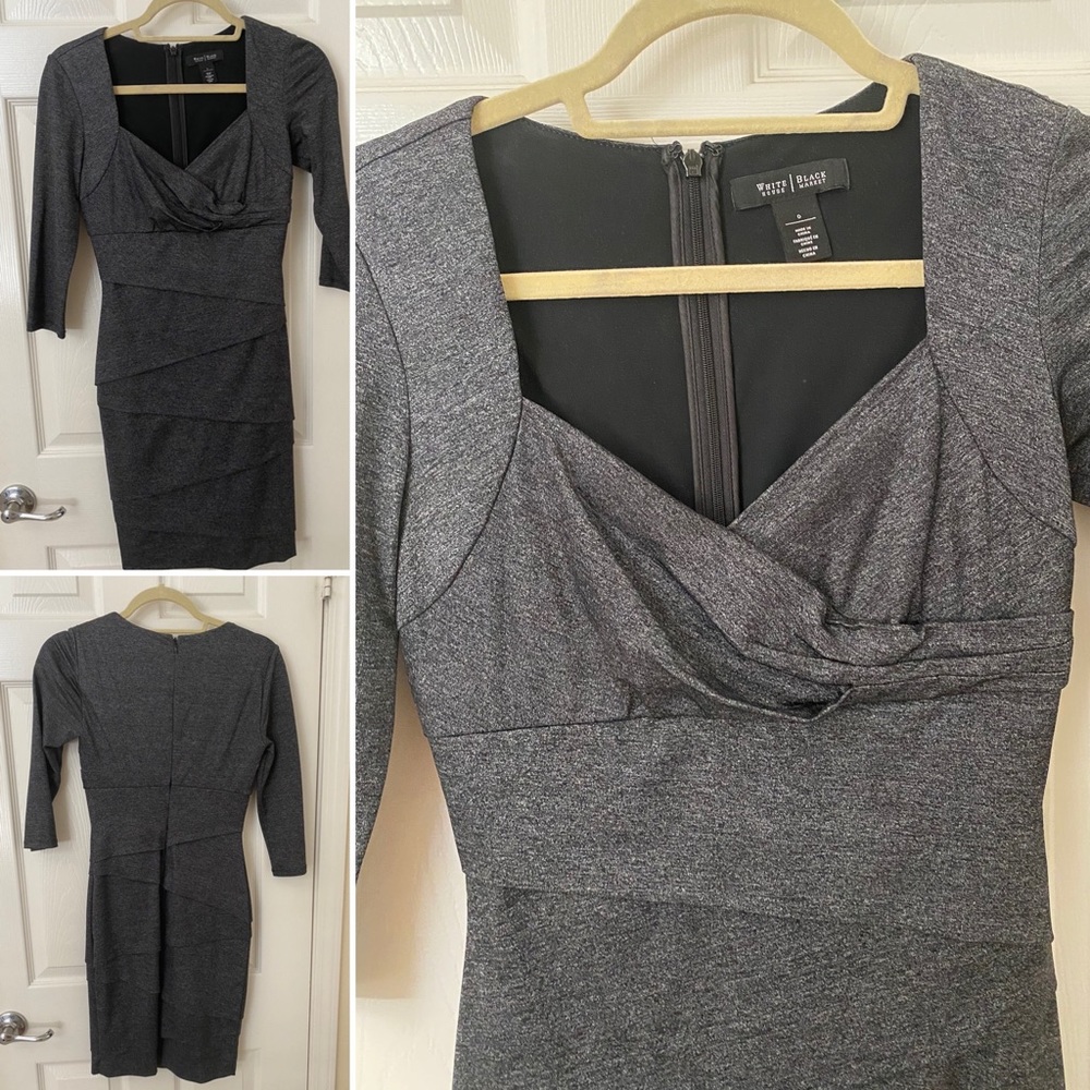 NWOT WHBM Gray perfect form bodycon dress Sz 0